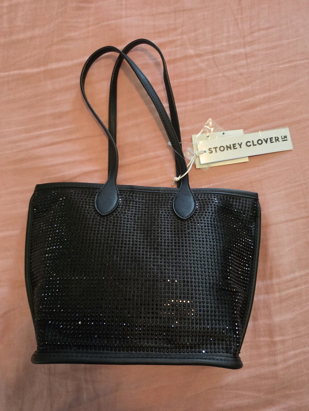 Stoney Clover Lane Crystal Rhinestone Black Mini Tote Nwt
